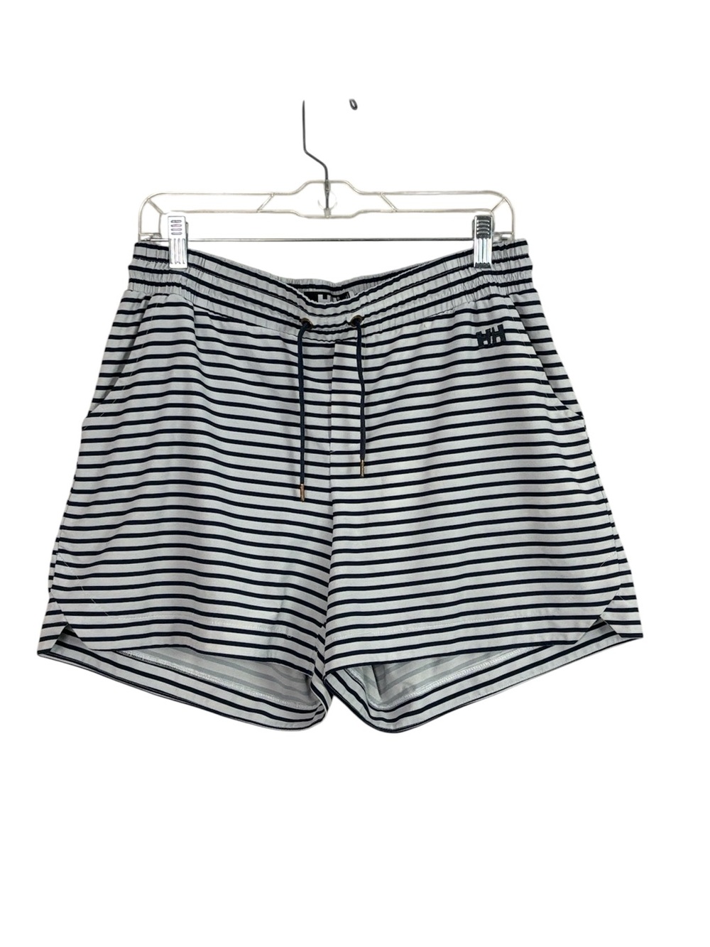 Helly Hansen White & Navy Striped Pull-On Shorts Large